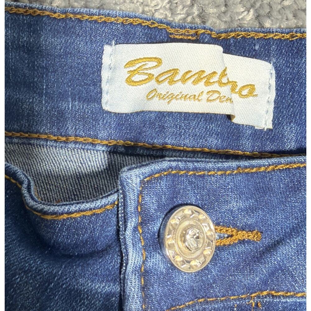 Bamboo Women's 15 Embellished HR Flare Leg Denim Jeans Studded Rhinestones 31x30 - Picture 4 of 10